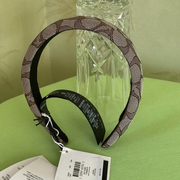 COACH SIGNATURE HEADBAND BOXED:NWT OAK C6359 - Picture 5 of 12
